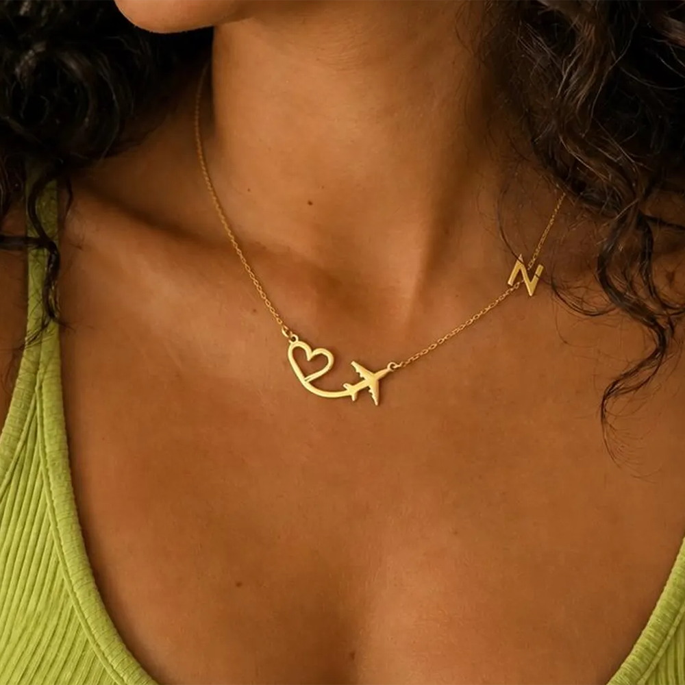 Making Custom Jewelry - Kalung Liontin Inisial Pesawat Berbentuk Hati
