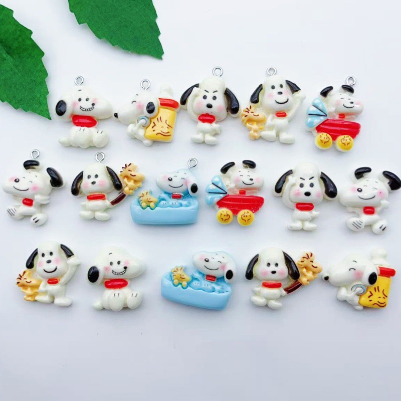 Jewelry Making Jewelry - 12 buah liontin anjing kartun resin,