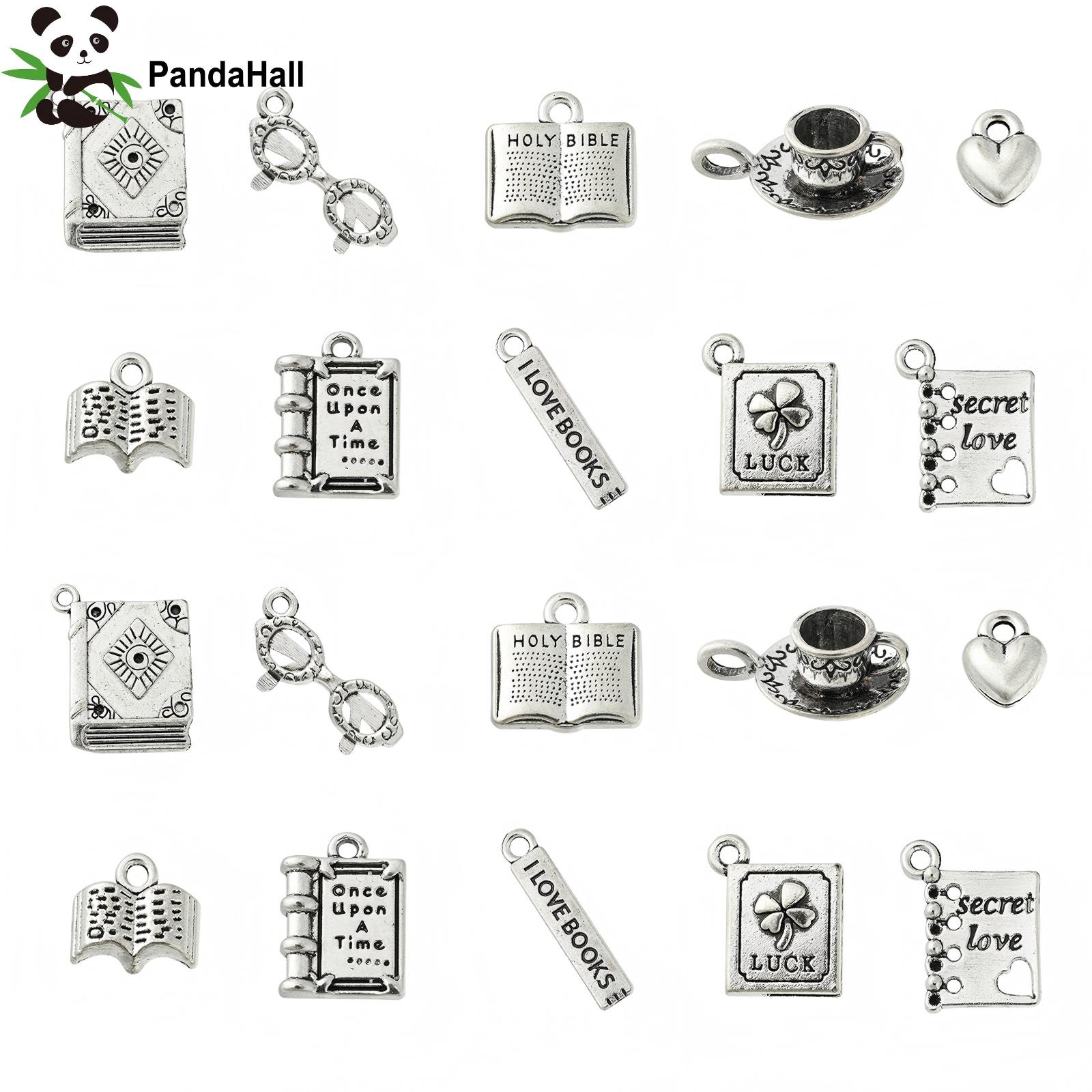 Jewelry Making Books - PandaHall 50Pcs 10 Model Liontin Perak