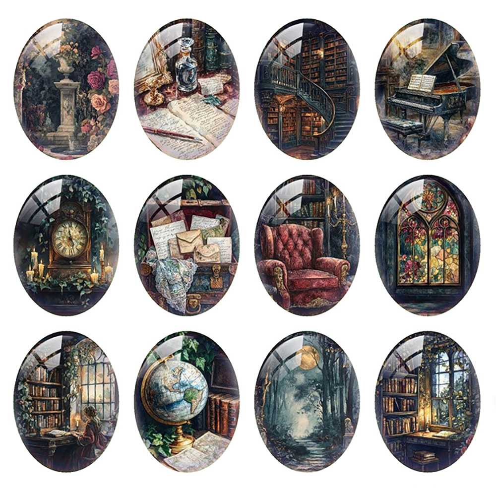 Jewelry Making Books - 10 pcs/lot Cabochon Kaca Oval Motif