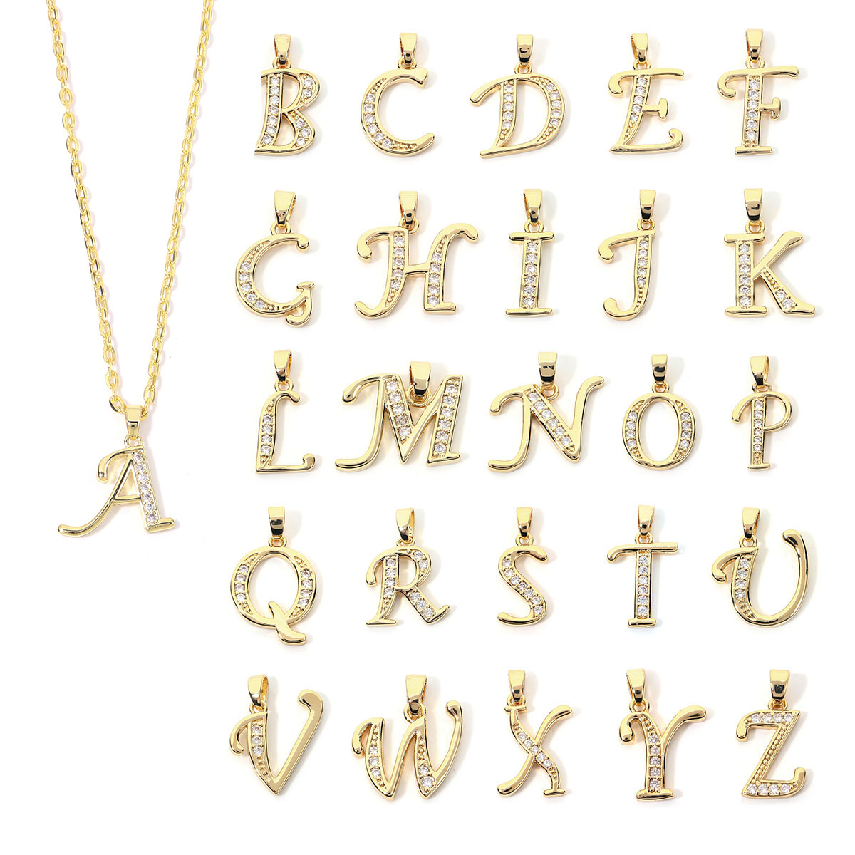 Making Custom Jewelry - 1 buah liontin huruf alfabet A-Z