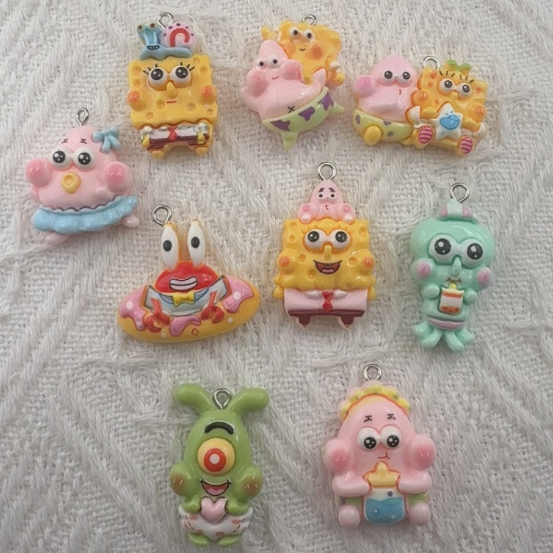 Jewelry Making Jewelry - 10 buah liontin resin kartun, anting-anting