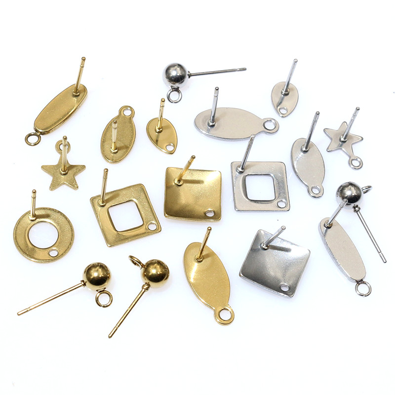 Jewelry Making Metal Supplies - 20 Buah Anting-Anting Kerajinan Baja Tahan
