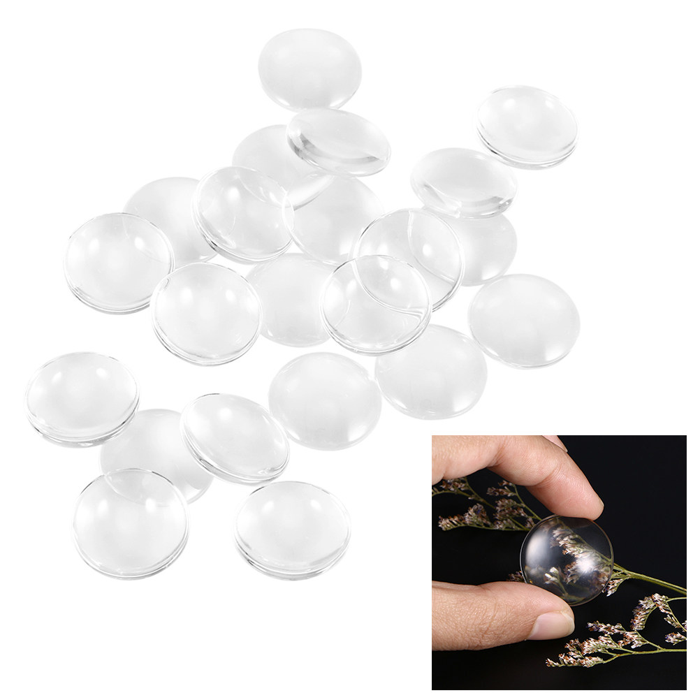 60Pcs Cabochon Kaca Bulat Tran - Making Custom Jewelry ulasan dan harga