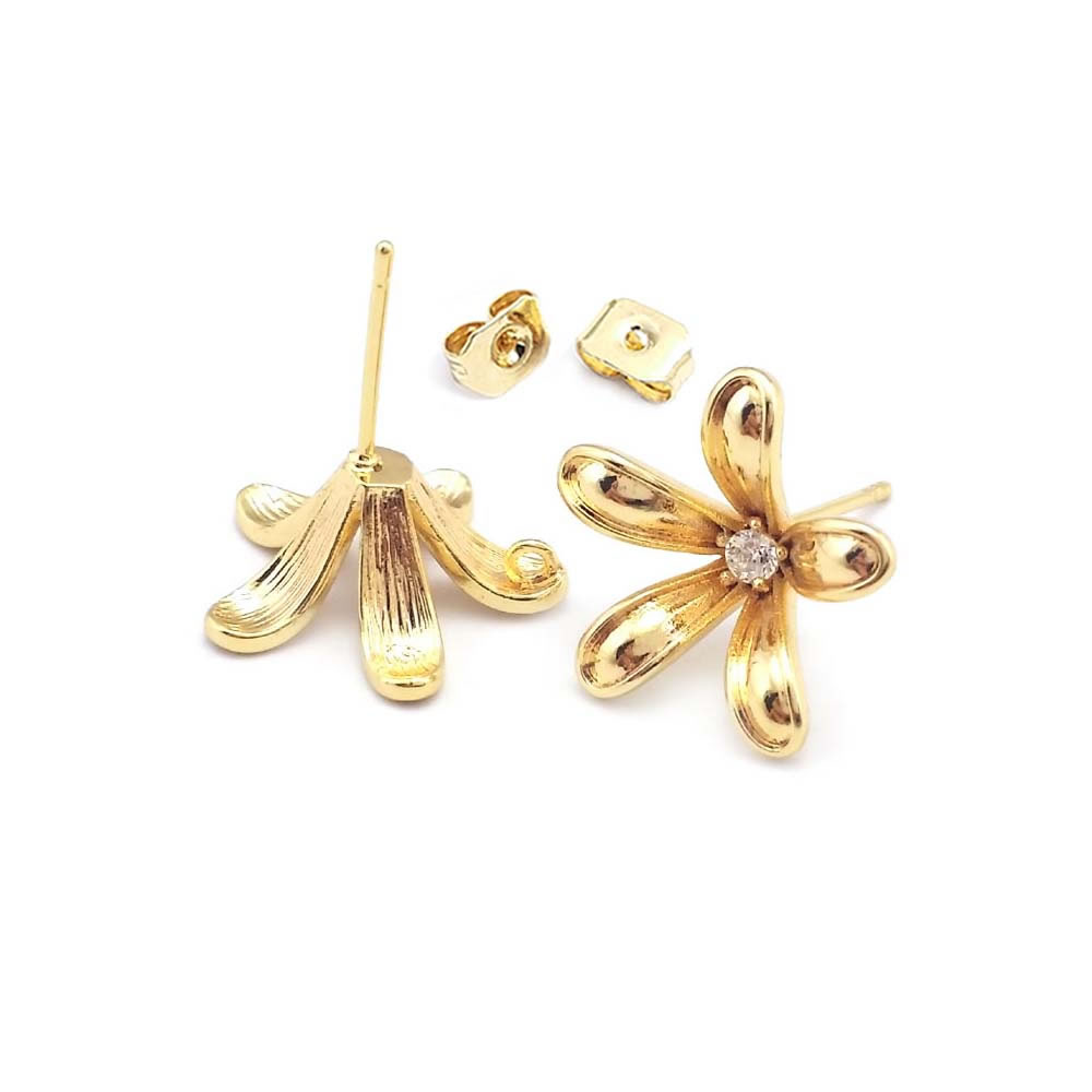 Anting Tusuk Bunga Kuningan Wa - Jewelry Making Metals ulasan dan harga