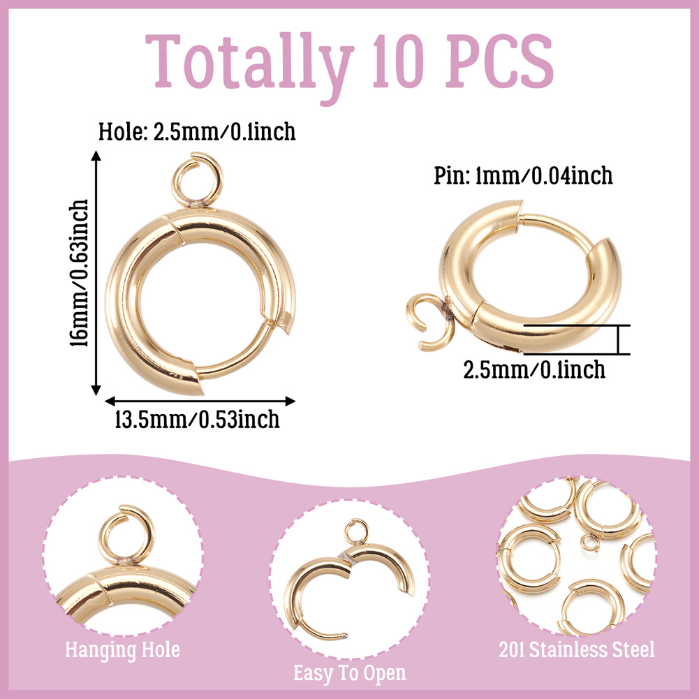 10 Buah Kait Anting Huggie Baj - Jewelry Making Metal Supplies ulasan dan harga