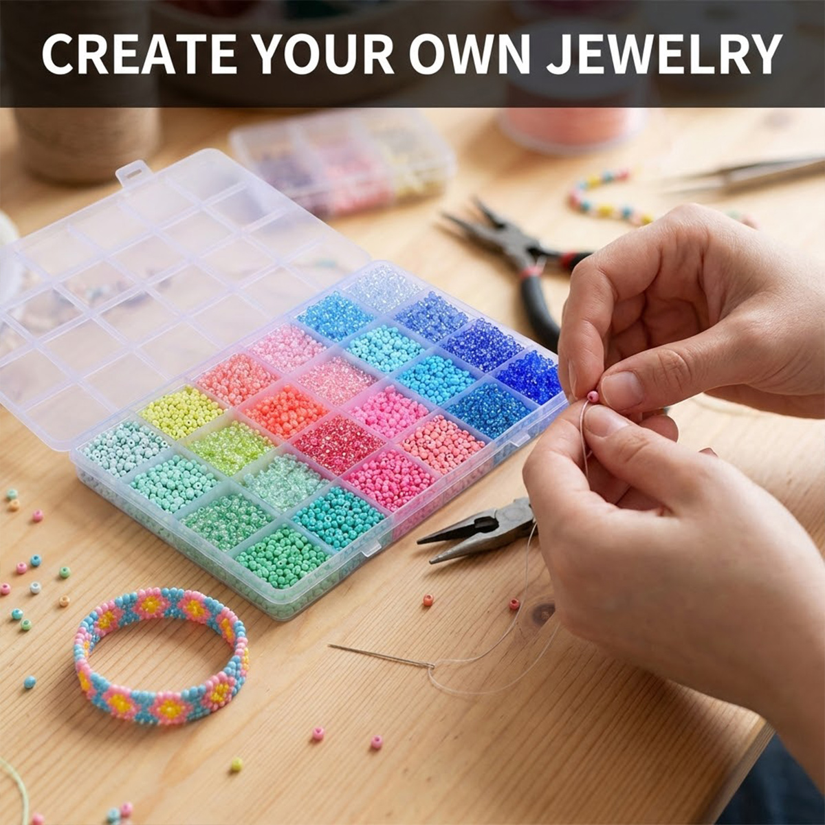 Kit 5200 Manik Kaca Seed Beads - Jewelry Making Tutorials ulasan dan harga