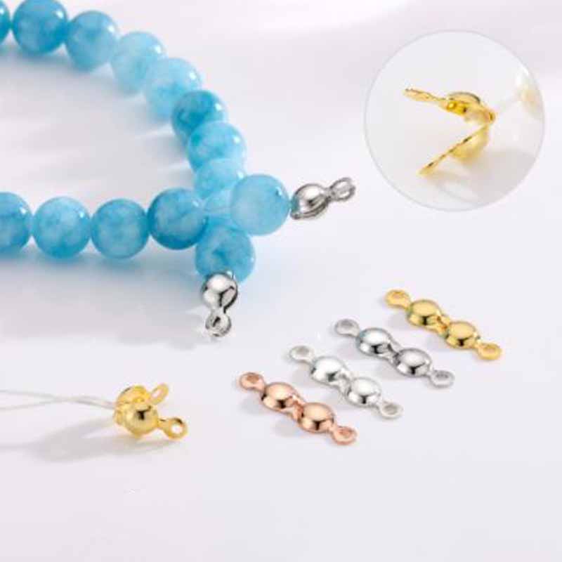 4pcs Manik-manik Penutup Perak - Jewelry Making Metals ulasan dan harga