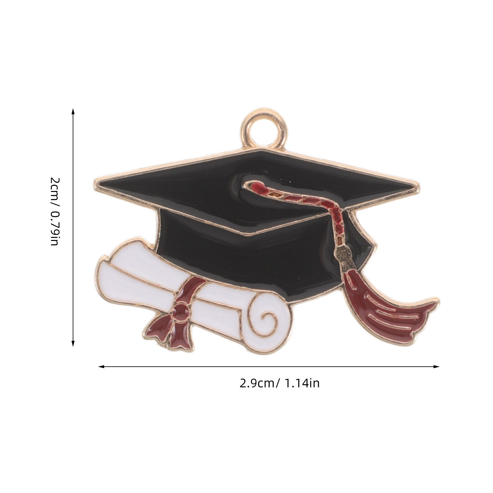 50Pcs Liontin Topi Wisuda dari - Jewelry Making Diploma ulasan dan harga