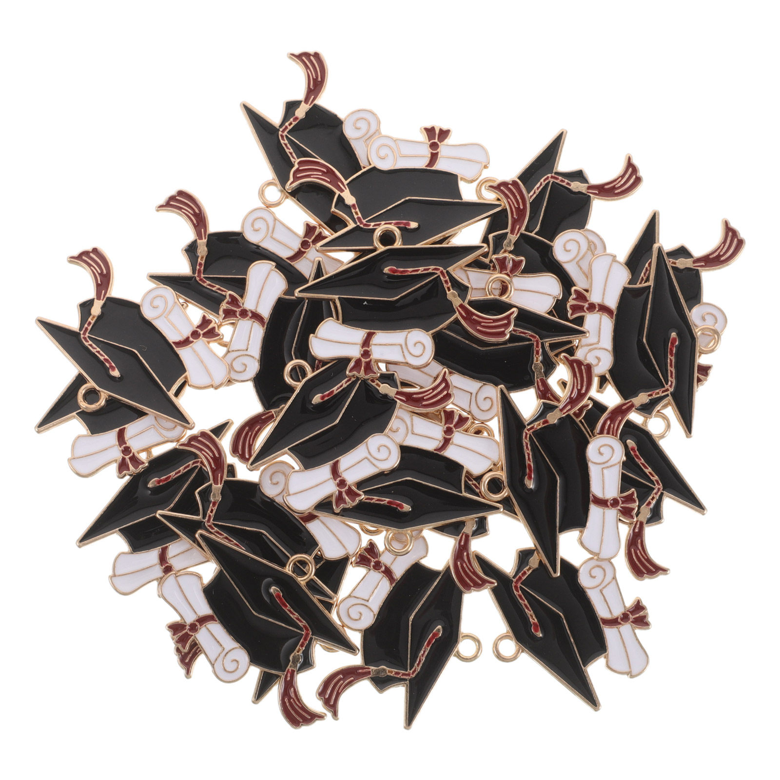 50Pcs Liontin Topi Wisuda dari - Jewelry Making Diploma ulasan dan harga