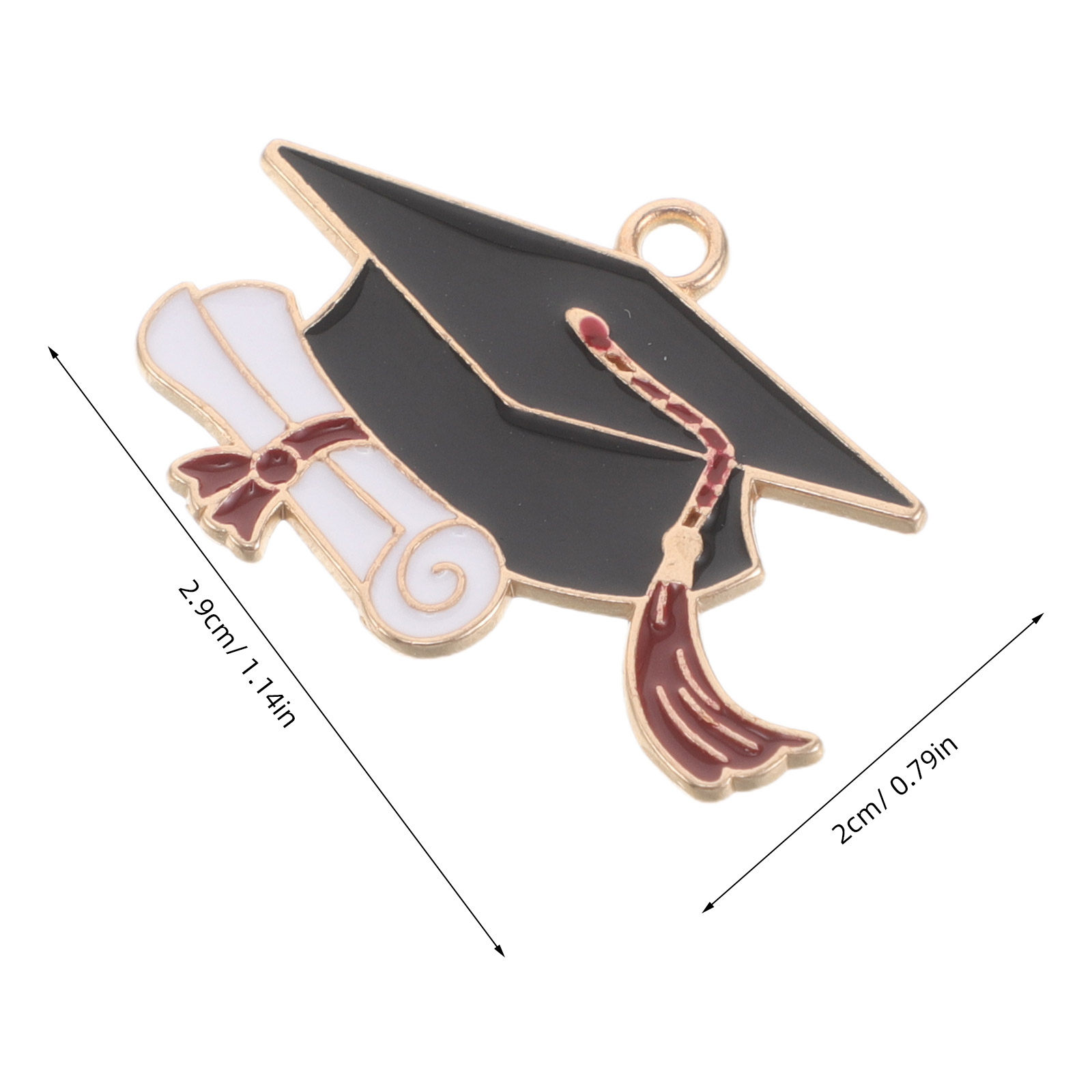 50Pcs Liontin Topi Wisuda dari - Jewelry Making Diploma ulasan dan harga