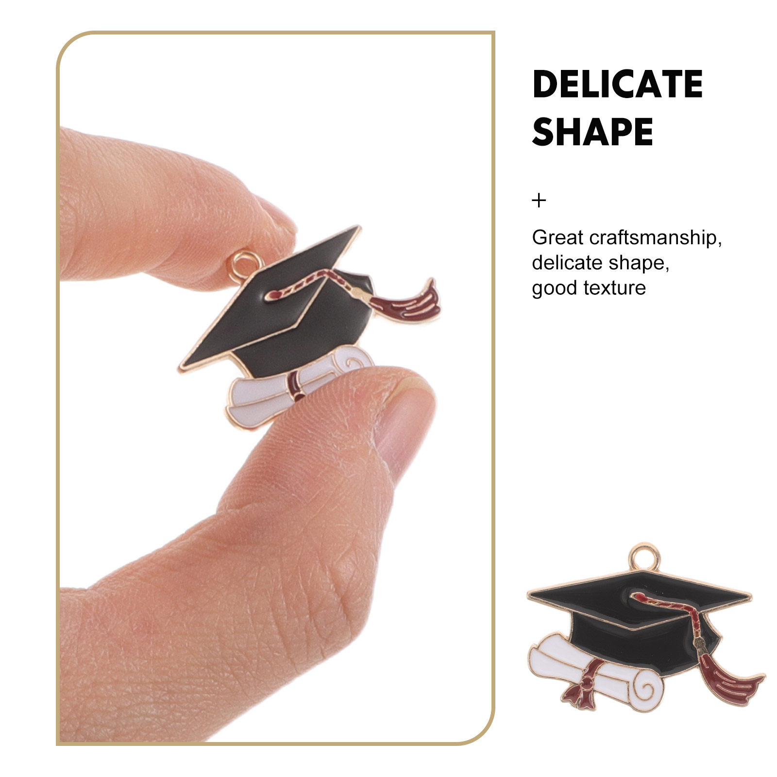 50Pcs Liontin Topi Wisuda dari - Jewelry Making Diploma ulasan dan harga