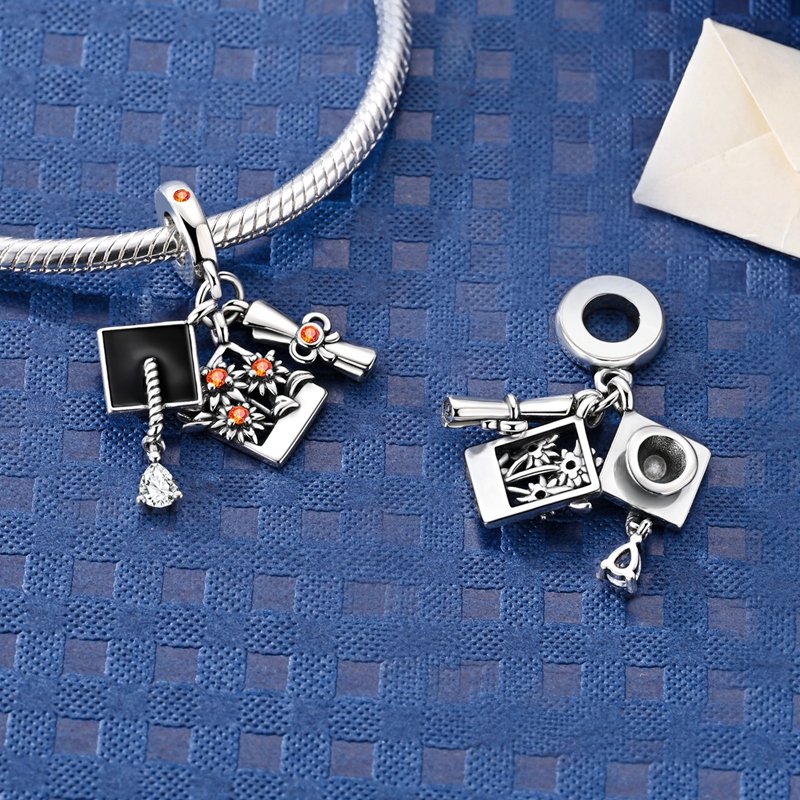 Grad Set Charms 925 Sterling S - Jewelry Making Diploma ulasan dan harga