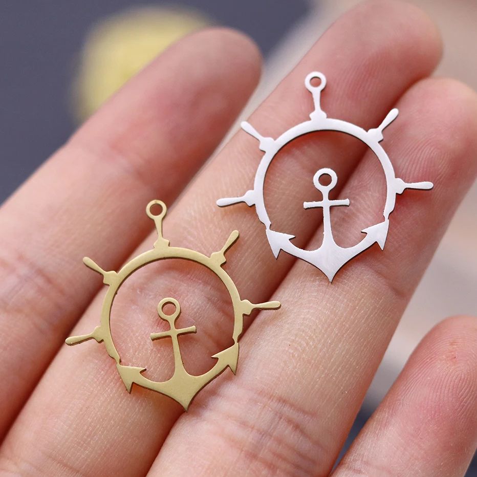 3pcs Liontin Kompas Jangkar Sa - Jewelry Making Guide ulasan dan harga