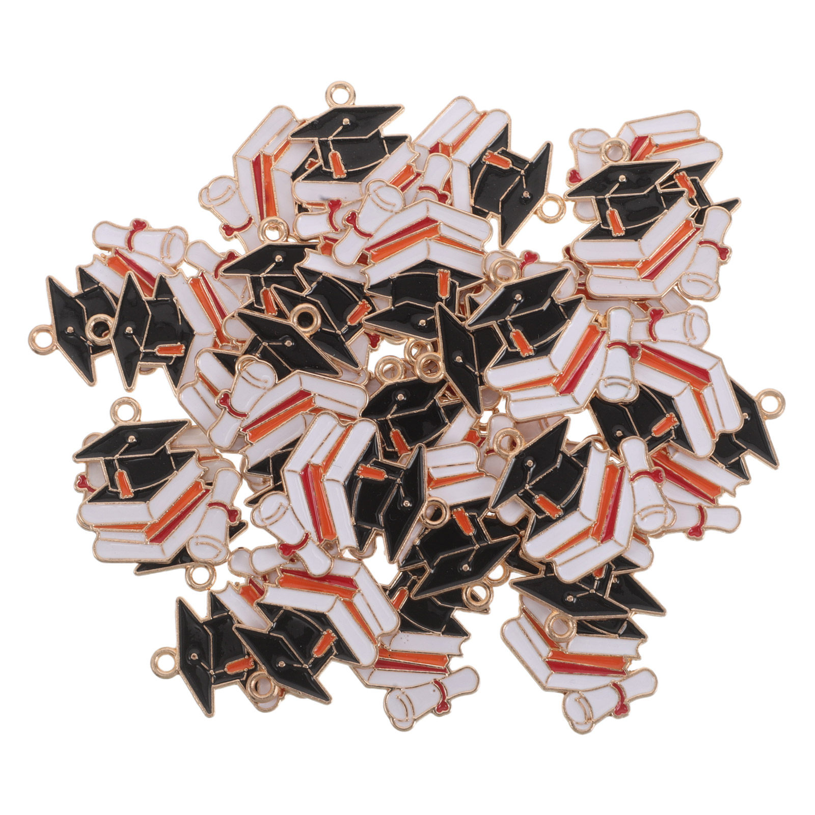50Pcs Gantungan Topi Wisuda Mi - Jewelry Making Diploma ulasan dan harga